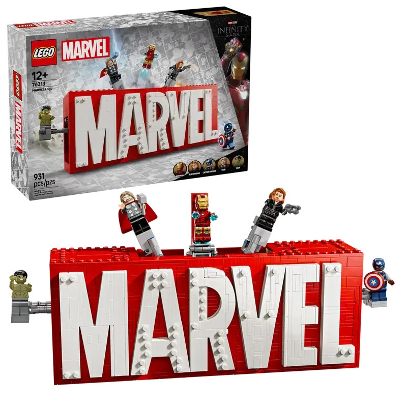 LEGO Marvel 76313 Logo e Minifigures: Il Display Definitivo per Fan