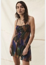 Urban Outfitters Moxie Multi Mesh Mini Slip Dress Womens Size XS Adjustable