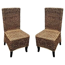D-Art Collection Traditional Seagrass Dining Chairs in Natural (set of 2)