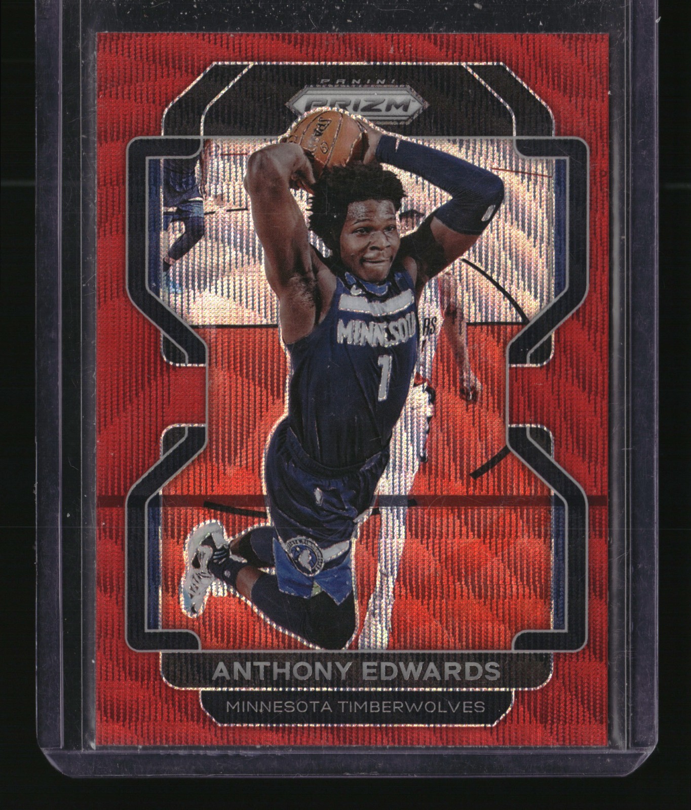 2021-22 Panini Prizm #37 Anthony Edwards Ruby Wave