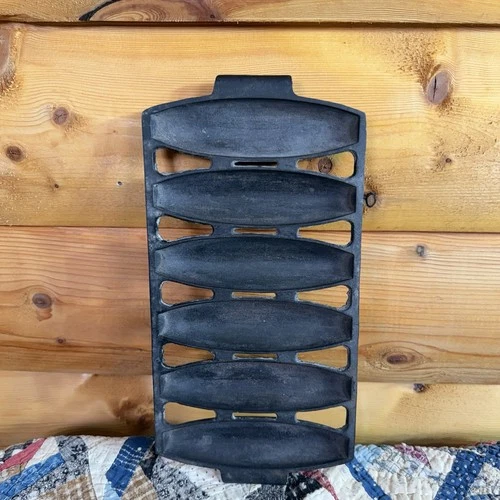 Antique Wagner Ware Cast Iron Vienna Roll Bread Pan Early 1900s USA Unmarked