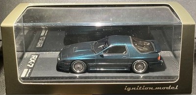 Ignition Model 1/43 Mazda Savanna RX-7 FC3S Green Diecast with BBS RS17 Wheels