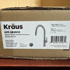 Kraus Oletto Single Handle Pull Down Kitchen Faucet KPF-2820CH Chrome SEALED BOX