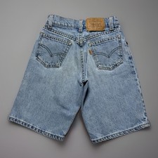 Vintage Levi 562 Loose Fit Shorts Boys Size 8 Slim Blue Orange Tab Stone Wash