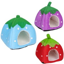 Cute Strawberry Pet Cave with Mat Brethable Anti-uv Lovely House Accessory