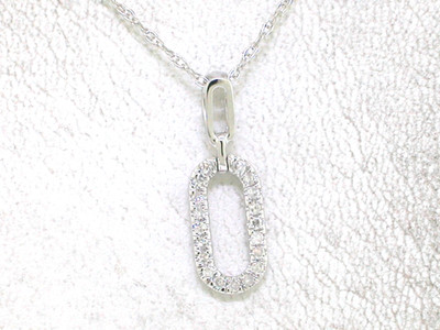 Diamant Anhänger 585 Weißgold 14Kt Collier 19 Diamanten 0,08ct Wesselton   Kette