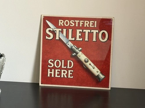 Rostfrei Stilleto Cutlery Pocket Knives  Vintage  Style Metal Sign