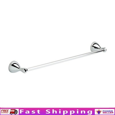 Chrome Towel Bar 24in Wall Mounted Rust Resistant Bath Accessory Space Saving US