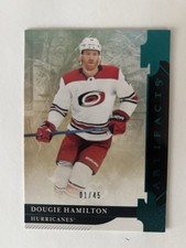 2019-20 Upper Deck Artifacts Aqua Dougie Hamilton #14 Hurricanes /45 Hockey Card