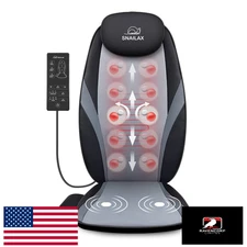 Snailax Shiatsu Back Massager Heat Kneading Chair Pad for Pain Relief Deep Tissu