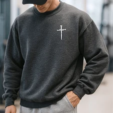 Three Nail Cross Men's Christian Sweater