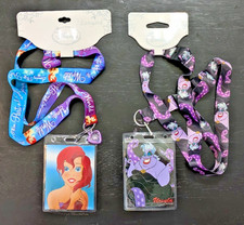 Disney The Little Mermaid Ariel OR Ursula Lanyard Keychain ID Badge Holders NEW