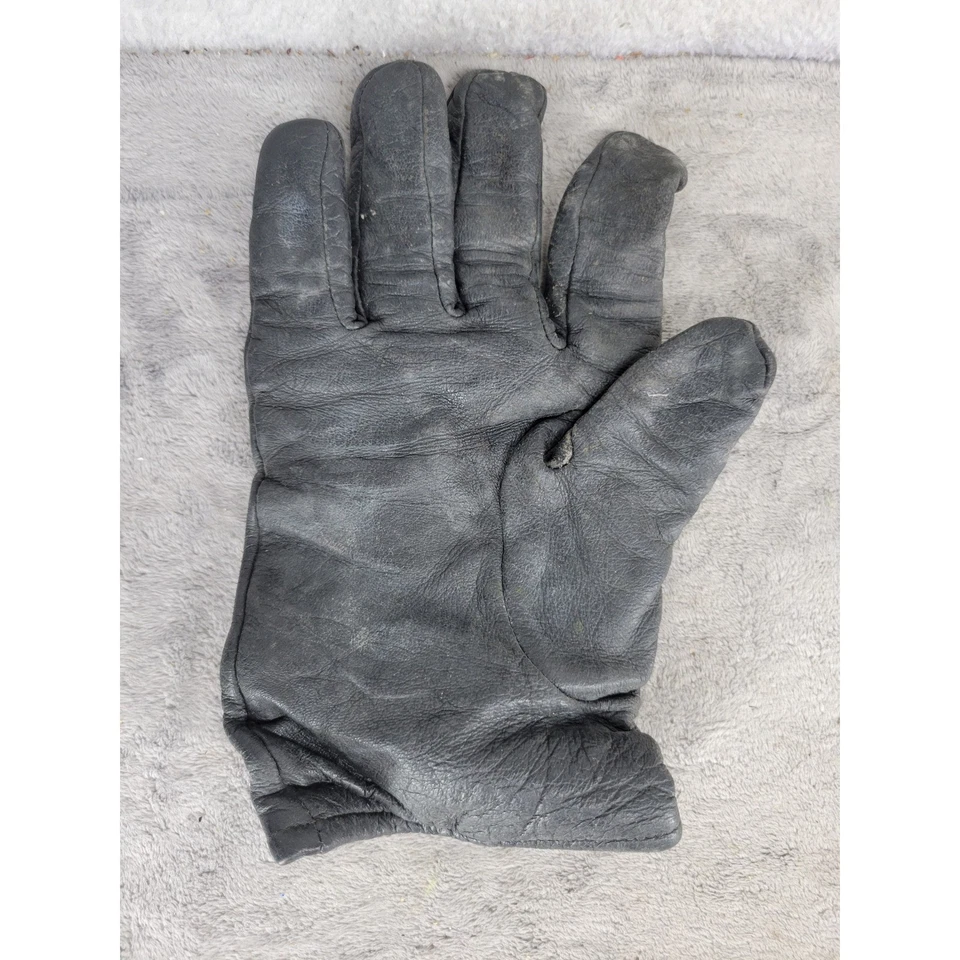 Illinois Glove Company Black Leather Gloves Wool Liner Size 8 Work - Dirty! - Image 2 of 4