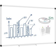 Magnetic Whiteboard 48 x 31 inch, Dry Erase Board with Silver Aluminum Frame,...