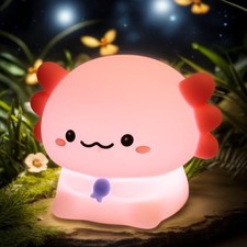 Axolotl Night Light for Kids - 3-Level Dimmer  Auto-Off Timer, Child Axolotl-6