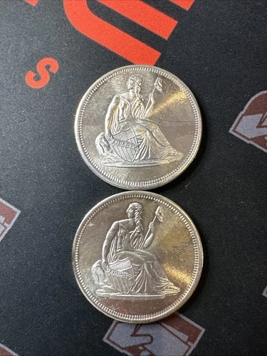 (2) Vintage Seated Liberty 1 Troy oz .999 Fine Silver Round Ounce 2oz Total