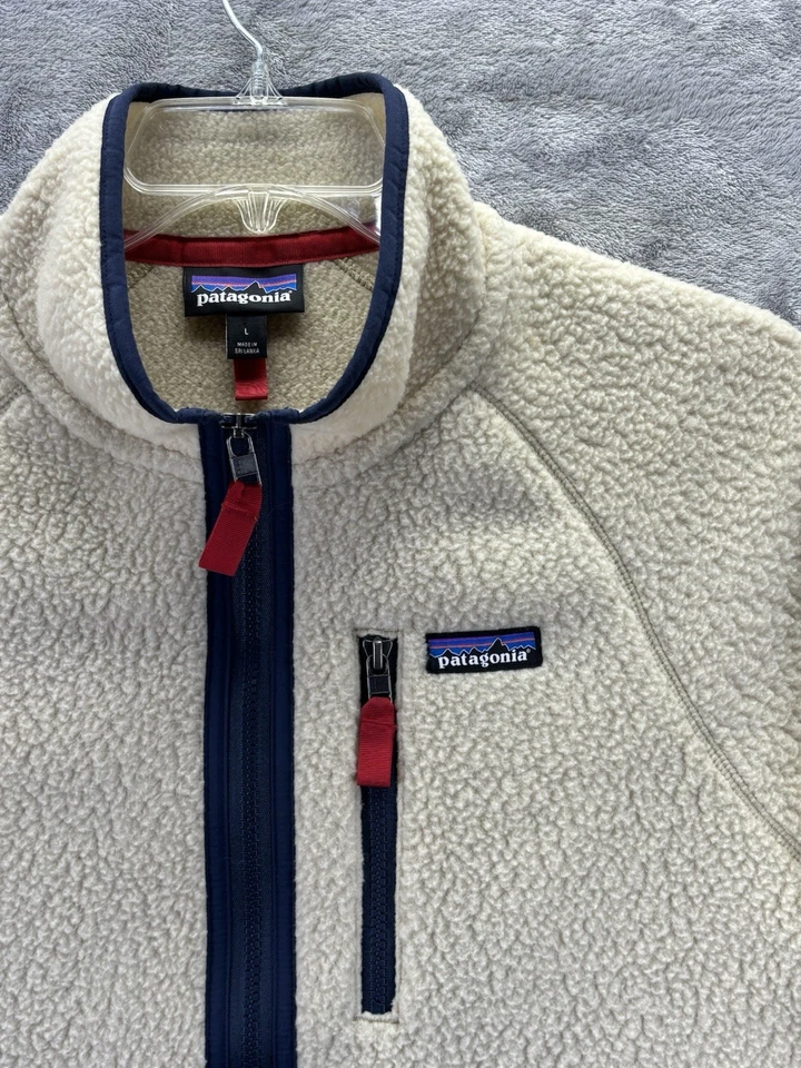 Chaqueta grande Patagonia Retro Pile polar cremallera completa para hombre 22801 Pelican Polartec Foto 2 de 4