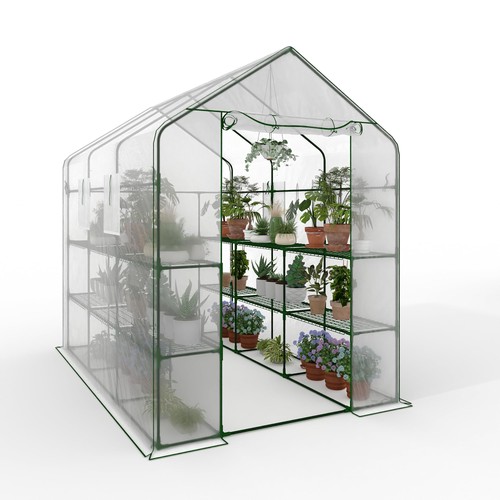 Greenhouse, 57 x 85 x 77'' Greenhouses for Outdoors, with Mesh Side Windows, ...