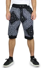 Blue Ocean Mens Bandana Printed Jogger Shorts (PSR-13)