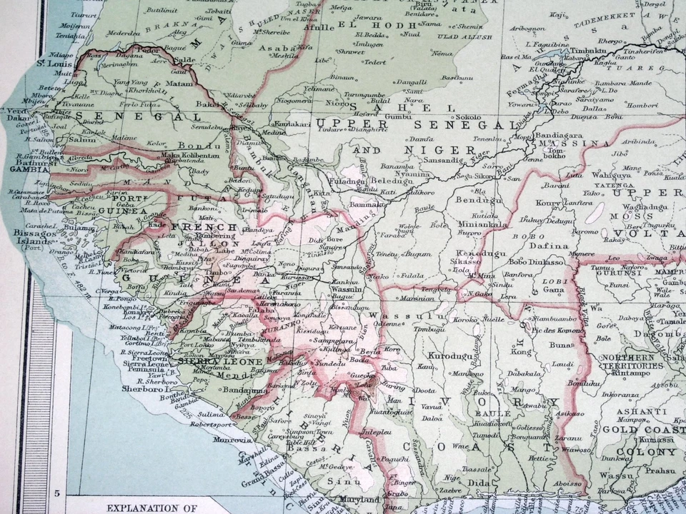 MAPA VINTAGE DE ÁFRICA DEL NORTE 1922 / MARRUECOS EGIPTO NIGERIA SUDÁN SAHARA  Foto 4 de 4