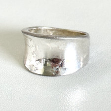 Vintage 925 Sterling Silver Plain Wide Band Ring Size 5.75