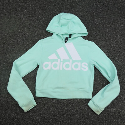 Adidas Hoodie Womens XS Mint Green Cropped Running Long Sleeve Casual  Ladies | eBay
