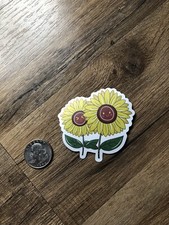 Sunflower Faces Flower Cute Decal Vinyl Sticker Water Bottle Laptop Waterproof