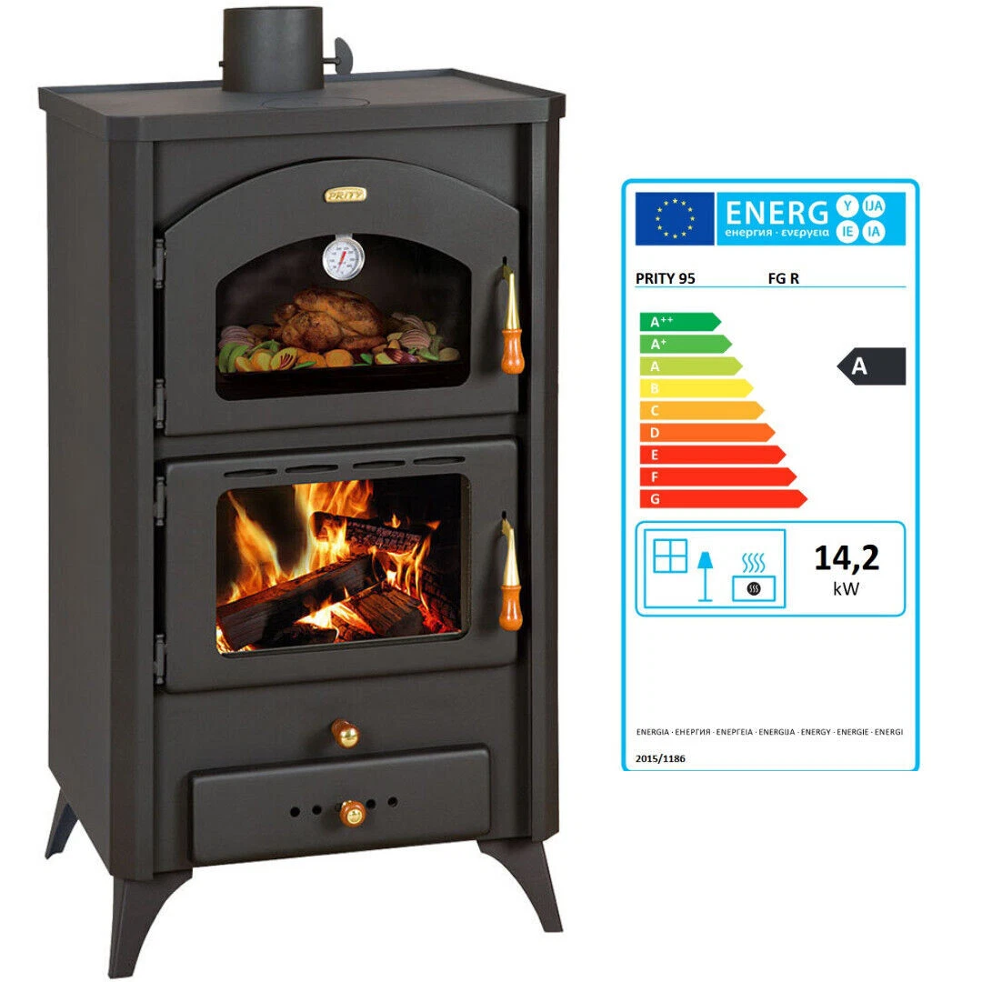 Fireplace stove with baking compartment retro wood stove and coal Prity FG  R 14.2kw 3800215096020 | eBay