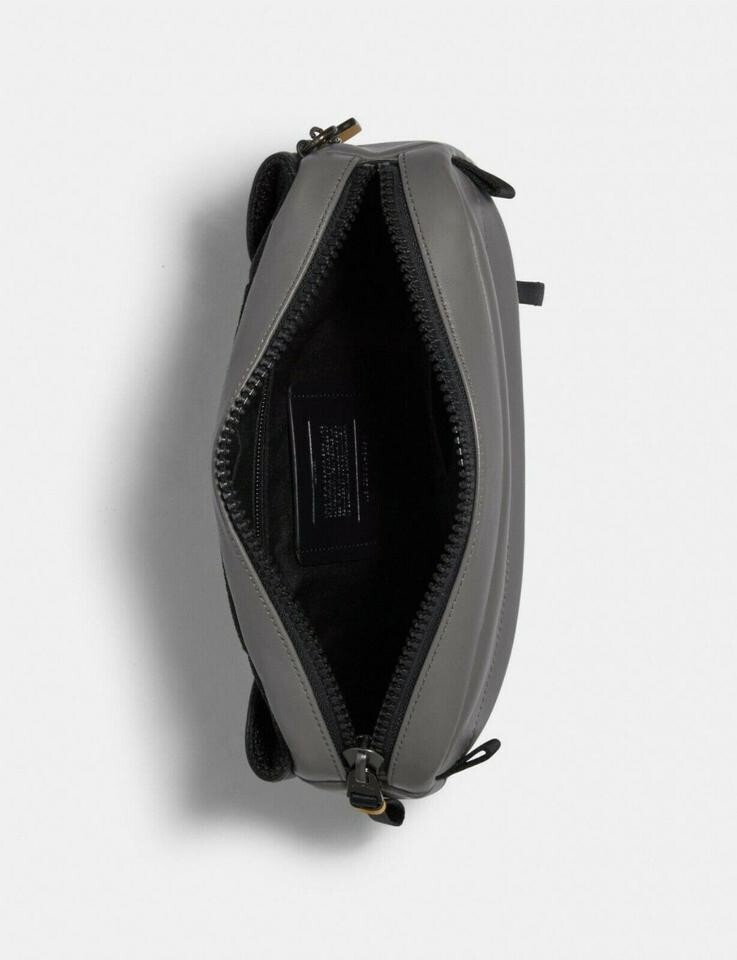 ON SALE) New Coach Belt Edge Black Calfskin Leather CrossBody Bag