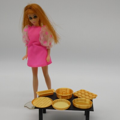 1/12 Scale Doll Furniture Set of 6 Baking Pans Gold Dawn AD Mini 6 Inch Diorama