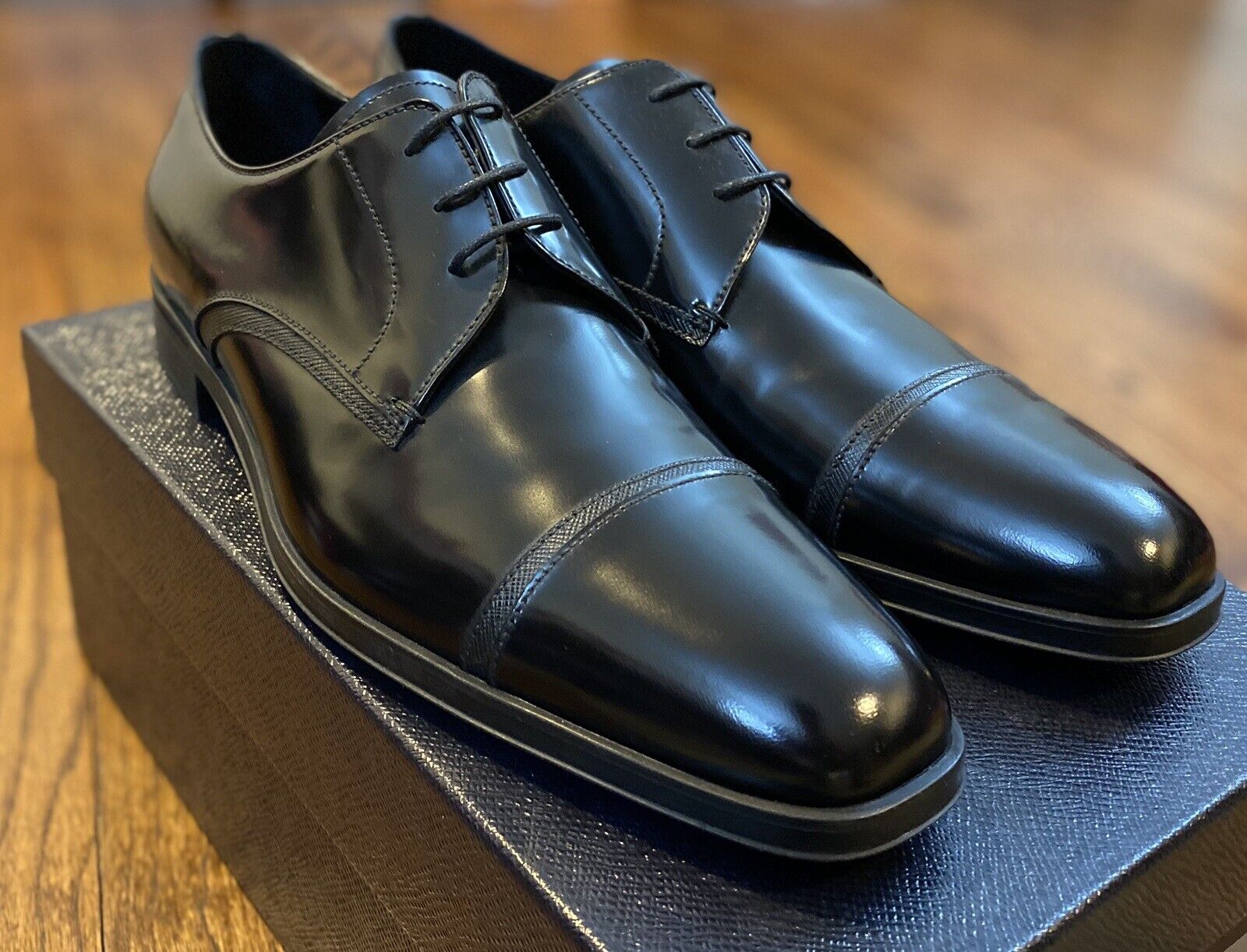 prada black dress shoes