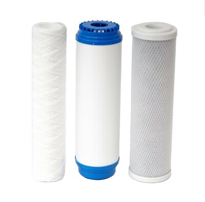 10'' Ersatz Wasserfilter Set Aktivkohle Block Wickelfilter Osmose Kartusche 5 µm 