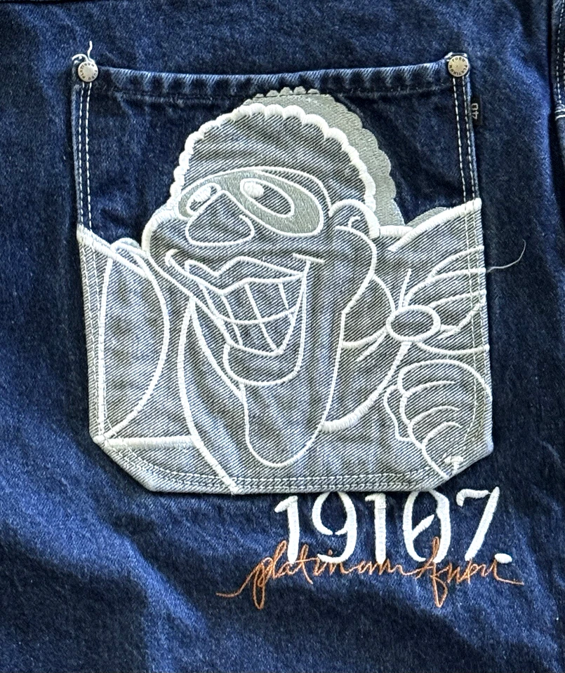 Редкие Y2K Платиновые Шорты FUBU 19107 Fat Albert КОРИЧНЕВЫЙ ШЕРШЕНЬ Denin 40 Талия - Изображение 2 из 4