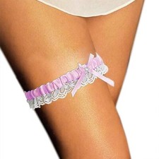Bride Wedding Garter White Lace Floral Garters Bowknot Stretch Leg Garter Set...