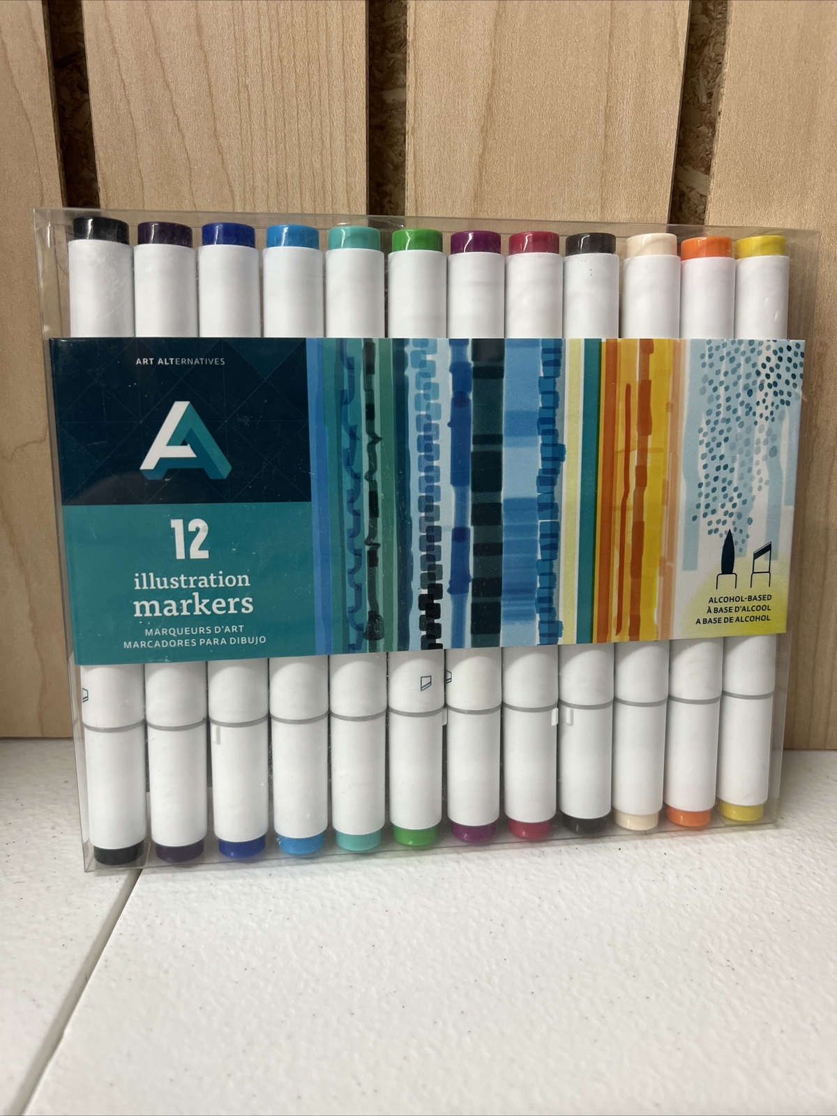 12ct Alcohol-based Ink Brush & Chisel Tips