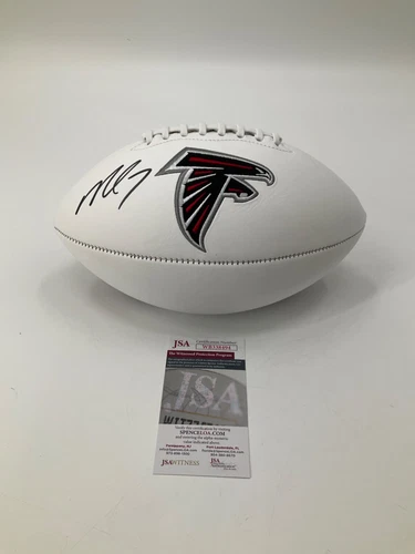 MICHAEL VICK ATLANTA FALCONS SIGNED LOGO FOOTBALL JSA WITNESS COA