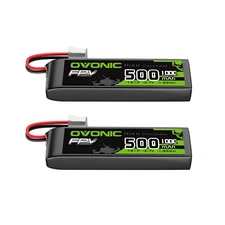 2X Ovonic 3.7V 100C 1S 500mah Lipo battery JST For Mni RC Plane heli 120 S2 BNF