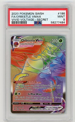 Pokemon Card Orbeetle VMAX 186/185 Holo Vivid Voltage PSA 9 MINT