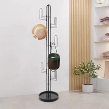 Black Clothing Rack Stand Freestanding Coat Rack Cactus Shape Clothing Stand