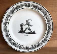 Stone Coquerel and Le Gros earthenware plate, Paris Creil: (month of) December
