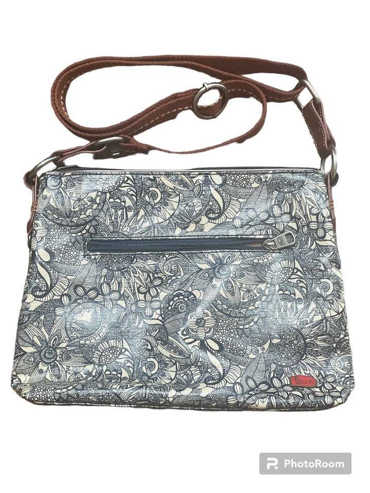 Bandolera básica SAKROOTS Desert Spirit en azul floral triple cremallera Foto 2 de 4