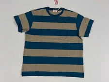 LEVIS VINTAGE CLOTHING LVC 1940’S SPLIT HEM T-SHIRT STRIPE BLUE/GRAY XL NWT
