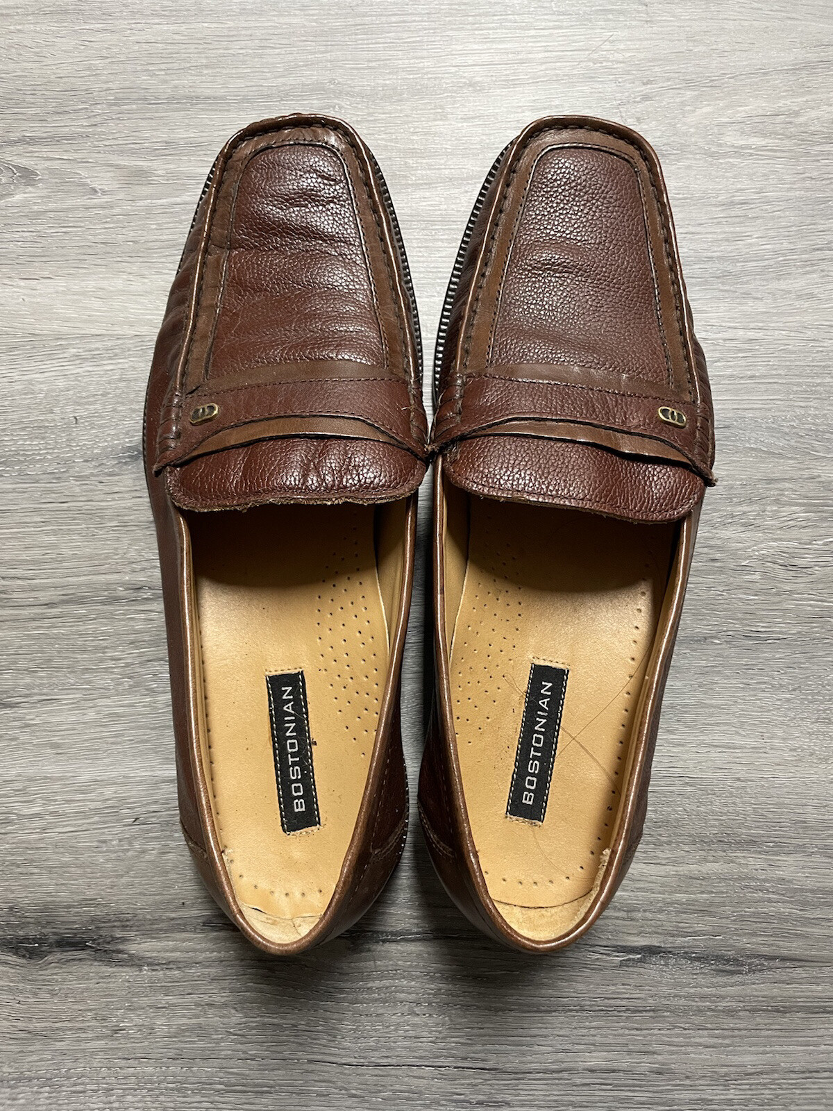 Bostonian Brown Leather Loafers Slip On 