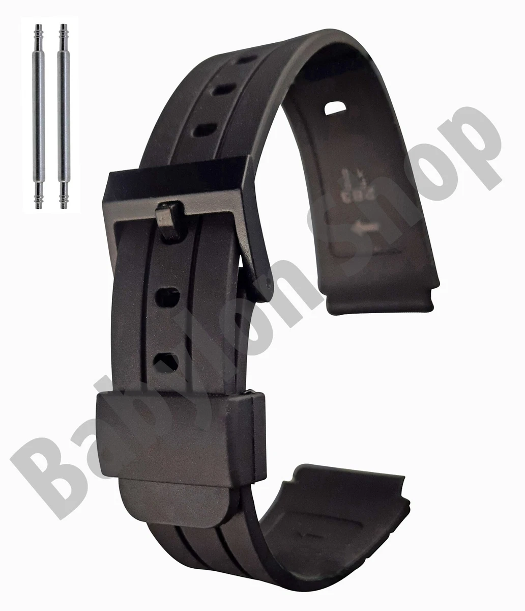 Replacement Watch Strap 18mm Black Resin to fit Casio F91, F105, F94