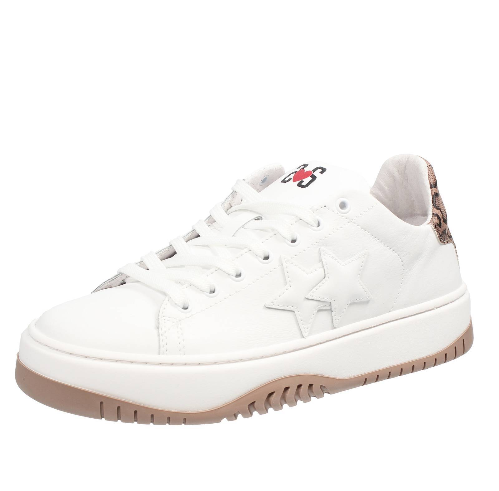 2star Street Star - Кроссовки из коллекции Pelle Bianco - Taglia 40 [26,6 см] Scarpe Donna