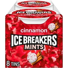 ICE BREAKERS Cinnamon Sugar Free Breath Mints Tins, 1.5 oz (8 Count)