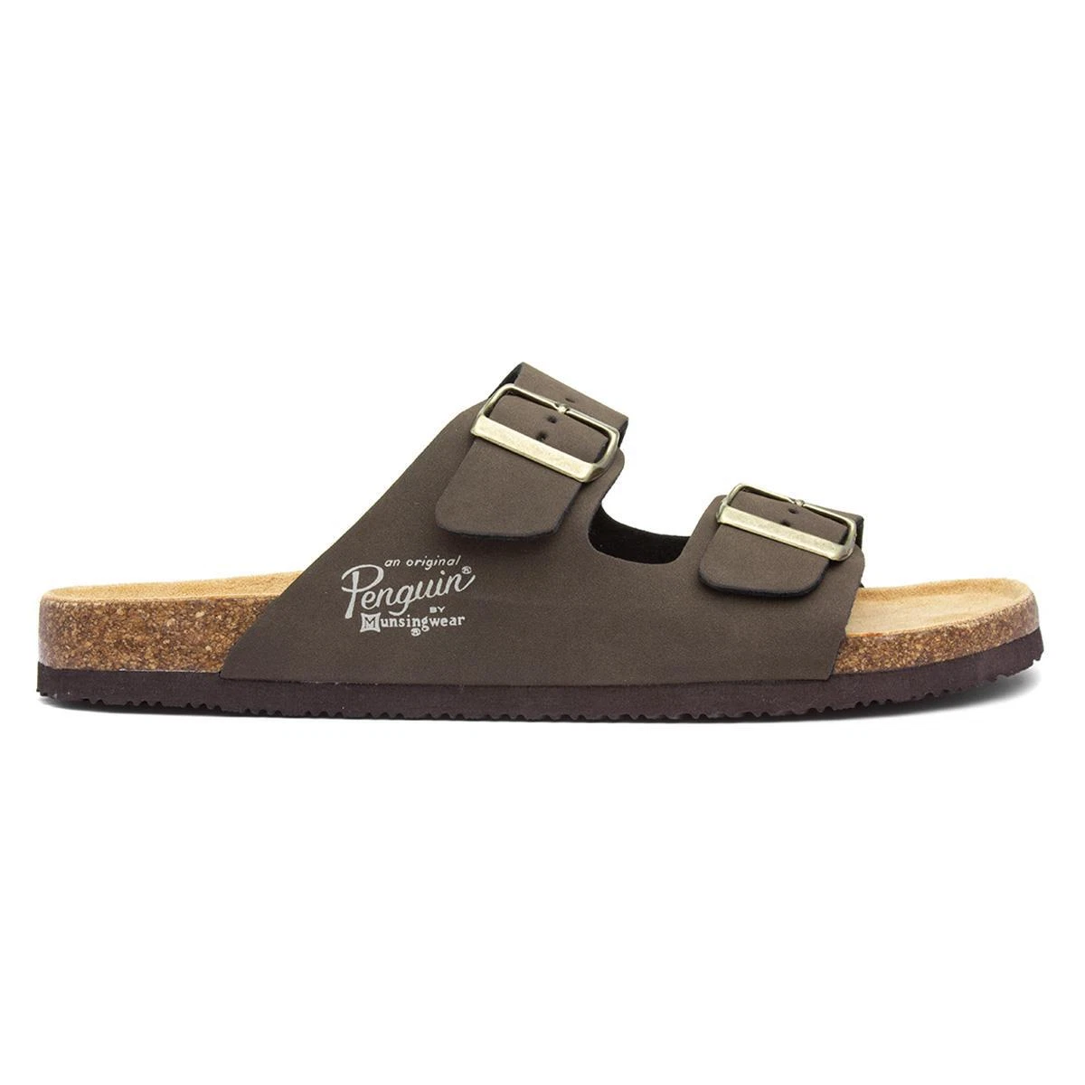 Original Penguin Mens Sandals Brown Adults Mule Slip On Double Buckle SIZE