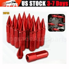 20 pc Aluminum Red Spike Wheel Lug Nuts Bolts SPIKED M12X1.5 For Honda Toyota