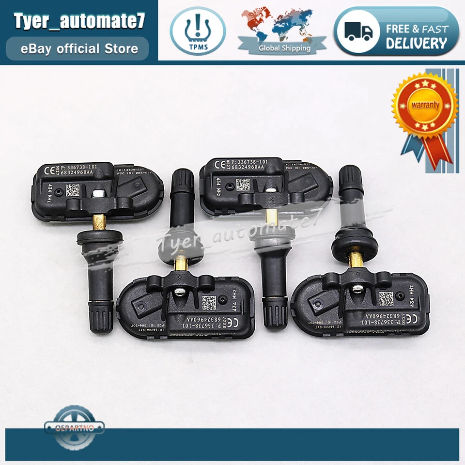 4PCs 68324960AA TPMS Tire Air Pressure Sensor for 2014-2018 RAM 1500 2500 3500 - Image 4 of 4