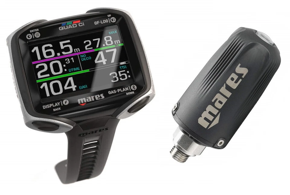 Mares Quad Ci Tauchcomputer ohne oder mit LED Tank Modul 2.0 Sender
